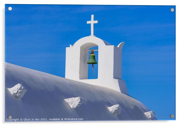 Bell tower in Oia, Santorini, Greece Acrylic by Chun Ju Wu