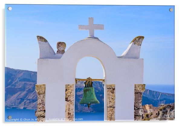 Bell tower in Oia, Santorini, Greece Acrylic by Chun Ju Wu