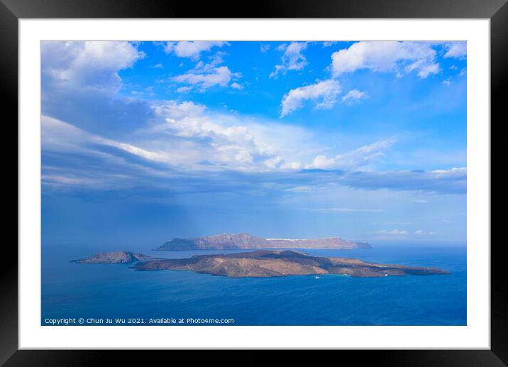 View of Aegean Sea from Santorini island, Greece Framed Mounted Print by Chun Ju Wu