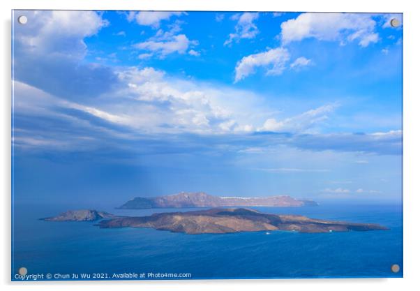 View of Aegean Sea from Santorini island, Greece Acrylic by Chun Ju Wu