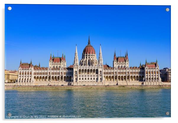 Hungarian Parliament Building on the banks of the Danube, Budapest, Hungary Acrylic by Chun Ju Wu