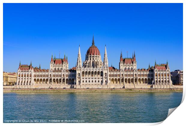 Hungarian Parliament Building on the banks of the Danube, Budapest, Hungary Print by Chun Ju Wu