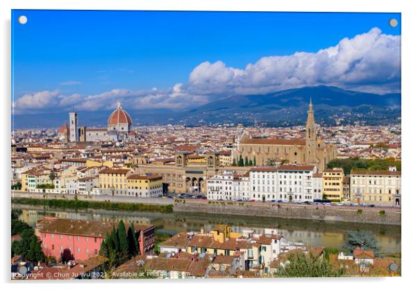 Panoramic view of the city of Florence from Michelangelo Square in Italy Acrylic by Chun Ju Wu