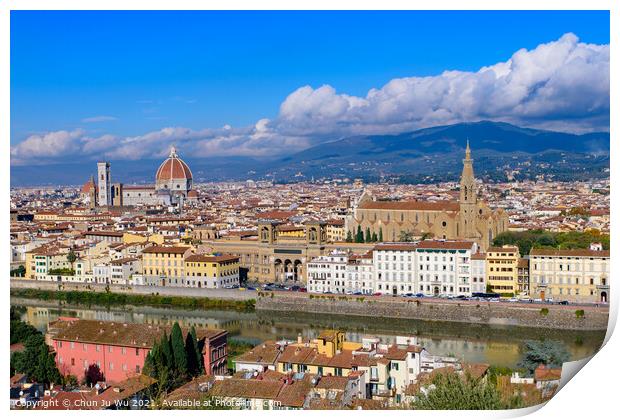 Panoramic view of the city of Florence from Michelangelo Square in Italy Print by Chun Ju Wu