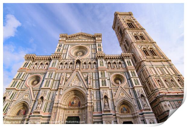 Cathedral of Saint Mary of the Flower (Duomo di Firenze) and Giotto's Campanile in Florence , Italy Print by Chun Ju Wu