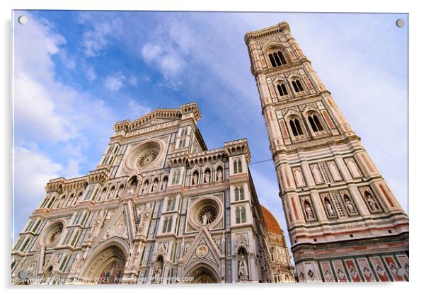 Cathedral of Saint Mary of the Flower (Duomo di Firenze) and Giotto's Campanile in Florence , Italy Acrylic by Chun Ju Wu