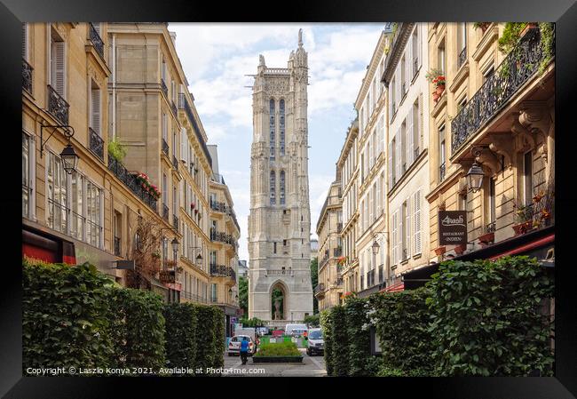 Tour Saint-Jacques  - Paris Framed Print by Laszlo Konya