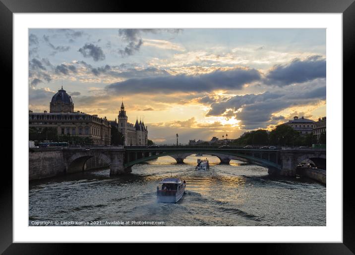Summer twilight - Paris Framed Mounted Print by Laszlo Konya