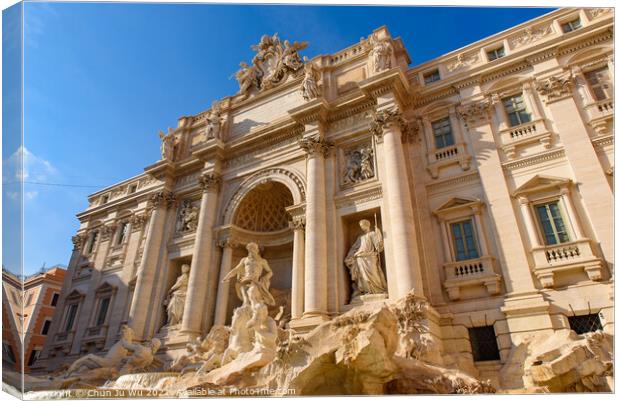 Trevi Fountain, one of the most famous fountains in the world, in Rome, Italy Canvas Print by Chun Ju Wu