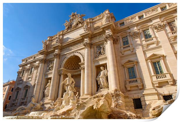 Trevi Fountain, one of the most famous fountains in the world, in Rome, Italy Print by Chun Ju Wu