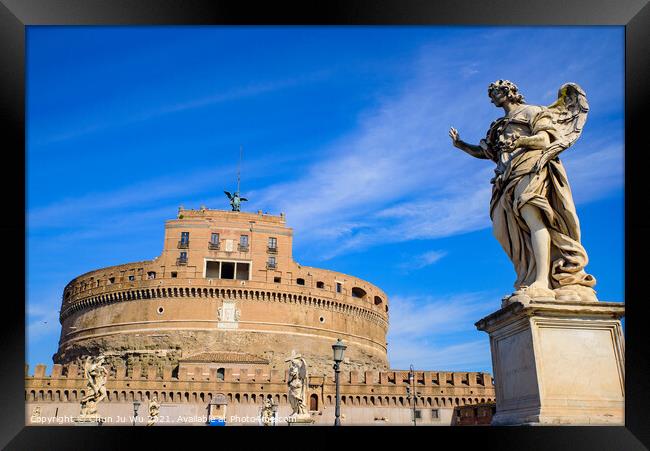 Castel Sant'Angelo, a museum in Rome, Italy Framed Print by Chun Ju Wu