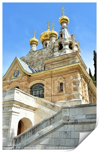 The Church of Mary Magdalene - Jerusalem Print by M. J. Photography