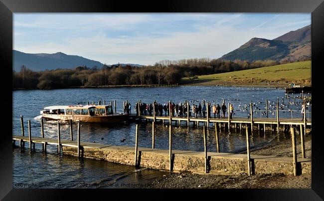 Launch jetty, Derwent Water, the Lake District Framed Print by Peter Wiseman
