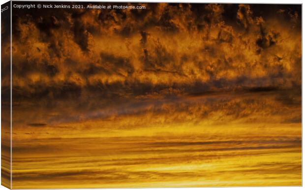 Evening Sunset Clouds over south Wales Canvas Print by Nick Jenkins
