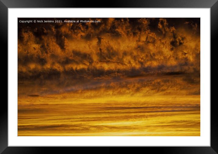 Evening Sunset Clouds over south Wales Framed Mounted Print by Nick Jenkins