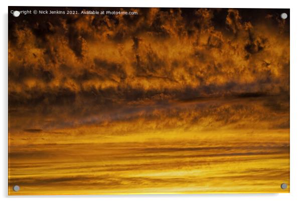 Evening Sunset Clouds over south Wales Acrylic by Nick Jenkins