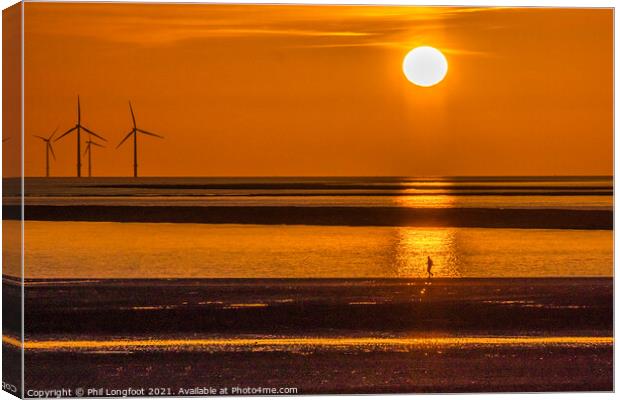 Running in the sunset Crosby Canvas Print by Phil Longfoot
