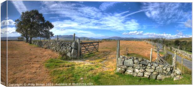 The Farm gate to the Mountains, Wales Canvas Print by Philip Brown