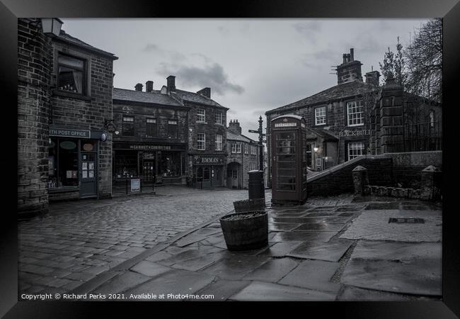 A damp day in Haworth Framed Print by Richard Perks