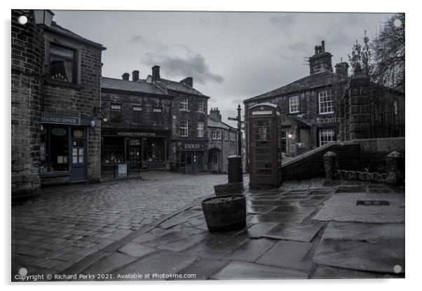A damp day in Haworth Acrylic by Richard Perks