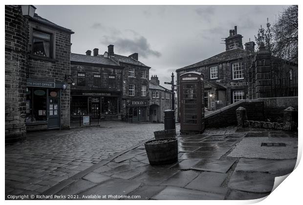 A damp day in Haworth Print by Richard Perks