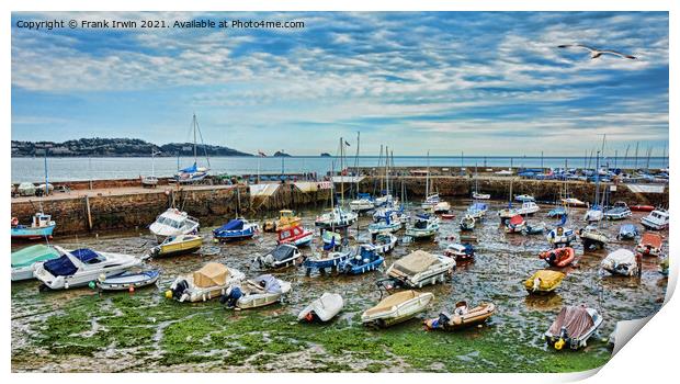 Tide out in Paignton Harbour Print by Frank Irwin