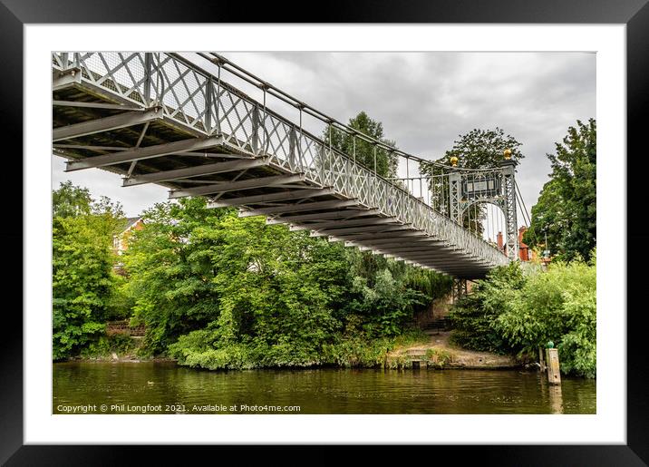 Suspension bridge over the River Dee Chester Framed Mounted Print by Phil Longfoot