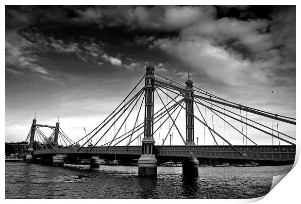 Albert Bridge River Thames London Print by Andy Evans Photos