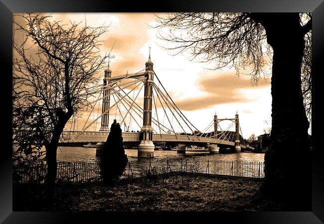 Albert Bridge River Thames London Framed Print by Andy Evans Photos