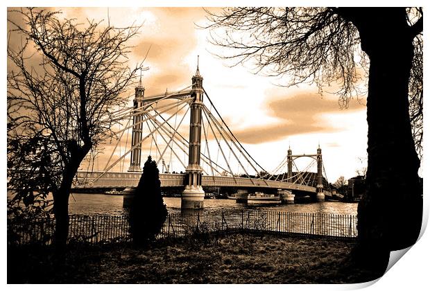 Albert Bridge River Thames London Print by Andy Evans Photos