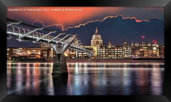 London's Iconic Night View Framed Print by K7 Photography