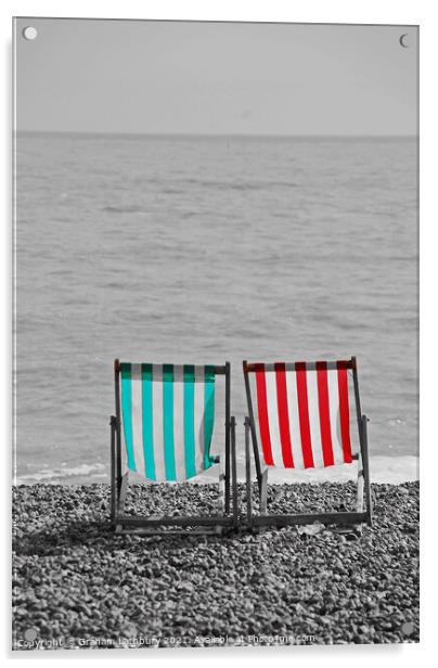 Deck Chairs on Brighton beach Acrylic by Graham Lathbury