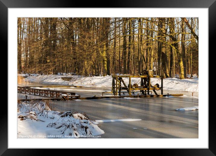 Winter with snow in the Waterloopbos Framed Mounted Print by Chris Willemsen