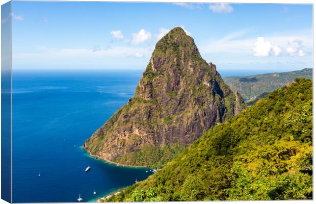 Petit Piton - St Lucia Canvas Print by Roger Green