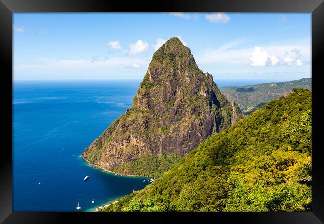 Petit Piton - St Lucia Framed Print by Roger Green
