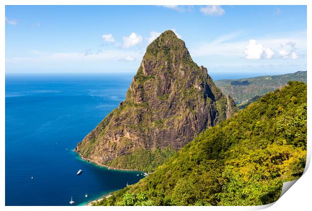 Petit Piton - St Lucia Print by Roger Green