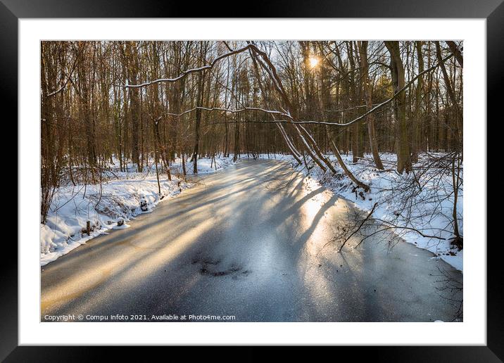 Winter with snow and ice in the Waterloopbos, Framed Mounted Print by Chris Willemsen