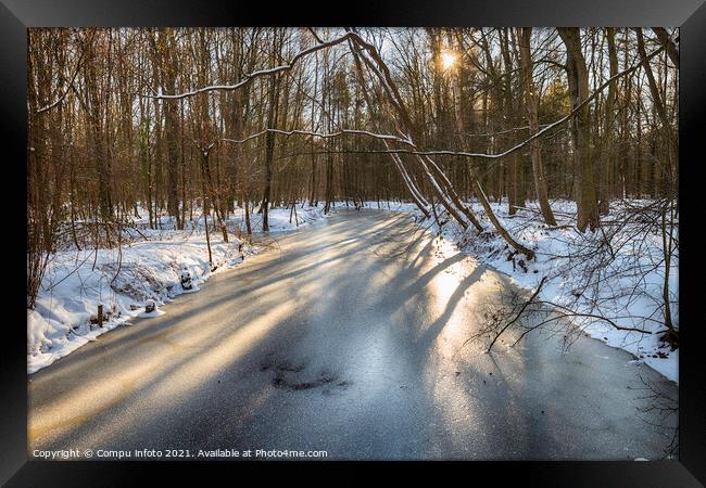 Winter with snow and ice in the Waterloopbos, Framed Print by Chris Willemsen