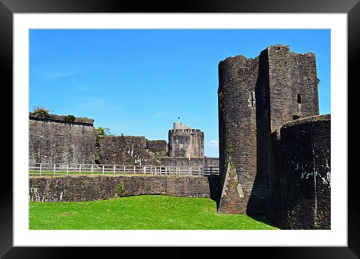 Caerphilly Castle Framed Mounted Print by Darrin Collett