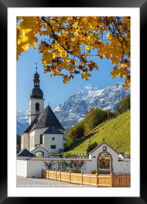 Postcard from Berchtesgaden in the Bavarian Alps  Framed Mounted Print by Thomas Herzog