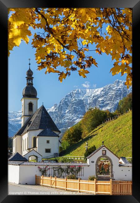 Postcard from Berchtesgaden in the Bavarian Alps  Framed Print by Thomas Herzog