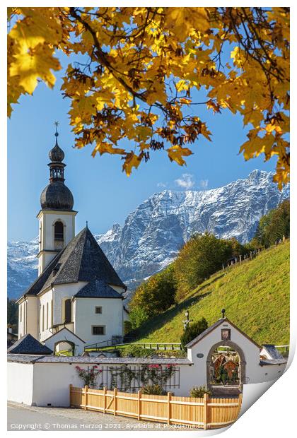 Postcard from Berchtesgaden in the Bavarian Alps  Print by Thomas Herzog