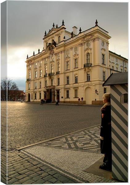 Guarding Prague Castle, Czech Republic Canvas Print by Serena Bowles