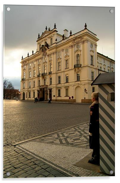 Guarding Prague Castle, Czech Republic Acrylic by Serena Bowles