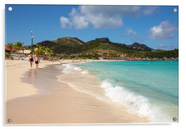 St Jean Beach - St. Barts Acrylic by Roger Green