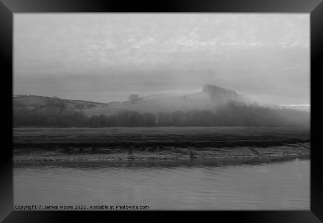 Misty morning on the River Torridge Framed Print by James Moore