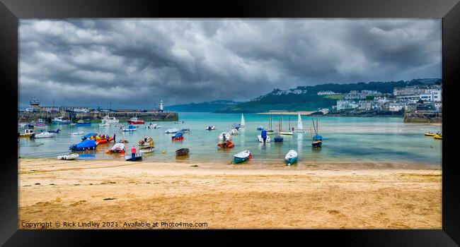 St Ives Harbour Cornwall Framed Print by Rick Lindley