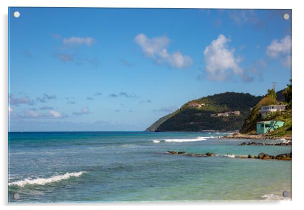 Beautiful Bay on Tortola Acrylic by Roger Green