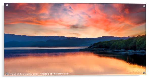 Sunset Loch Sunart Acrylic by Rick Lindley