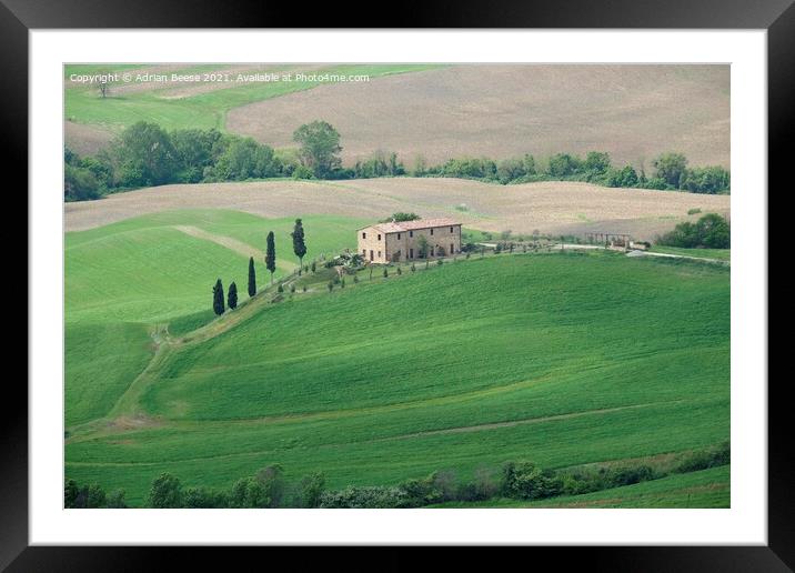 Old Tuscan farm Framed Mounted Print by Adrian Beese